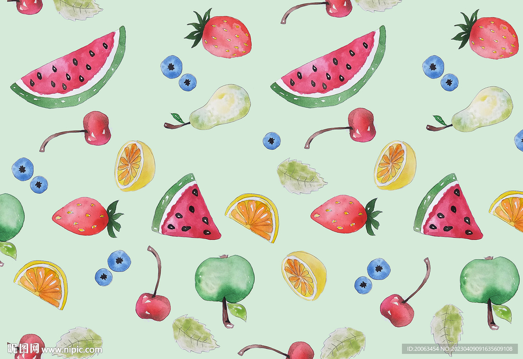卡通水果底纹