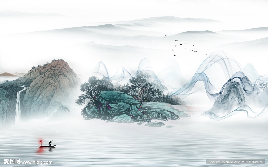 高端 简约别墅山水 TIF分层