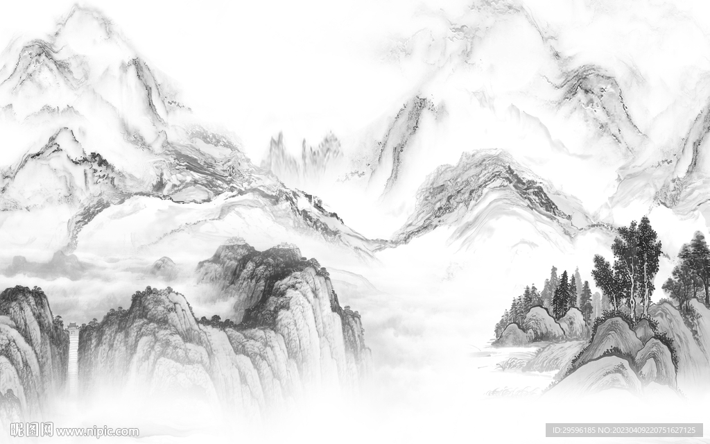 大气 简约别墅山水 TIF分层