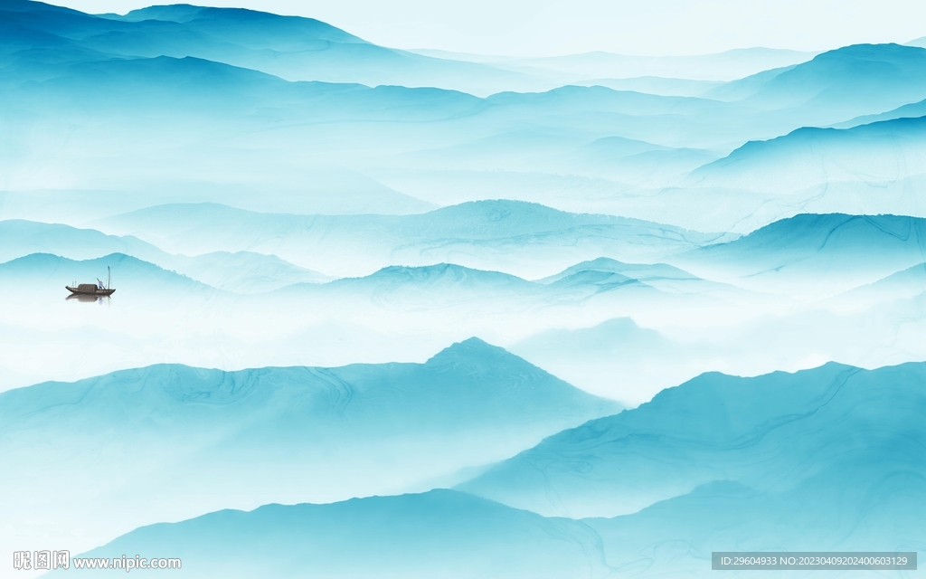 蓝色 新品人气山水 TIf分层