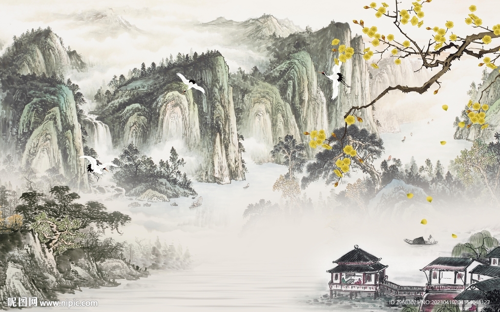 简约 客厅新款山水 TIF分层