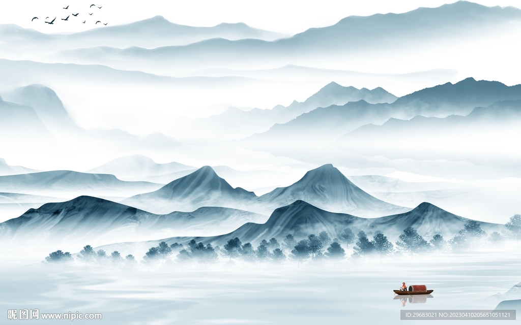 人气 客厅新款山水 TIF分层