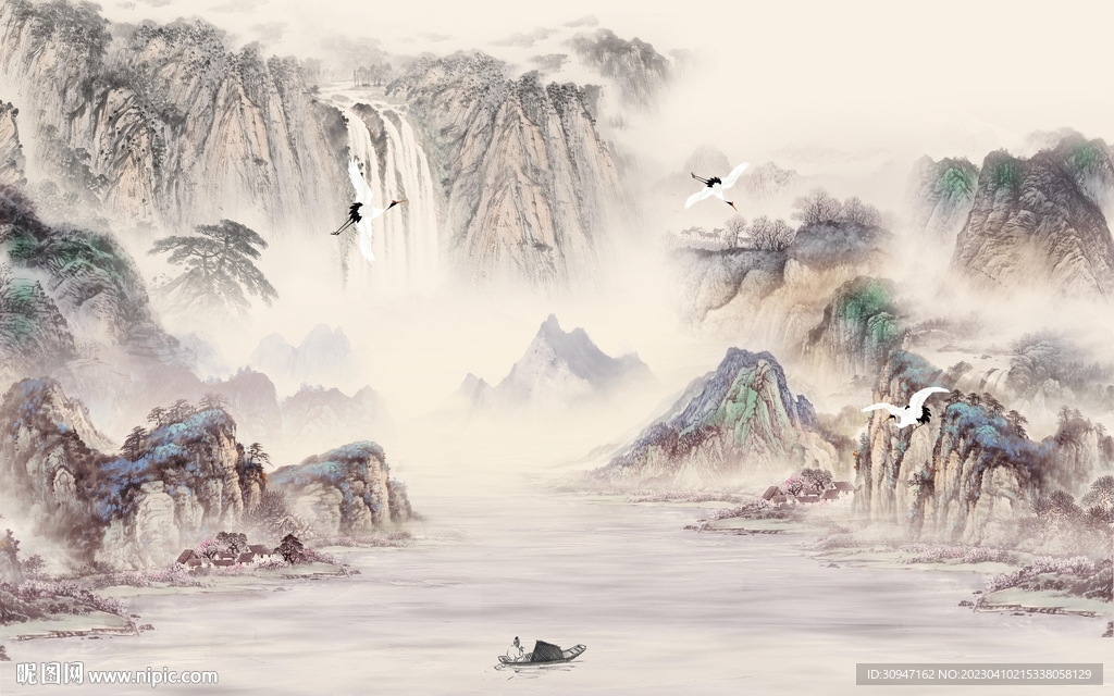 新款 高端画山水图 tIf分层