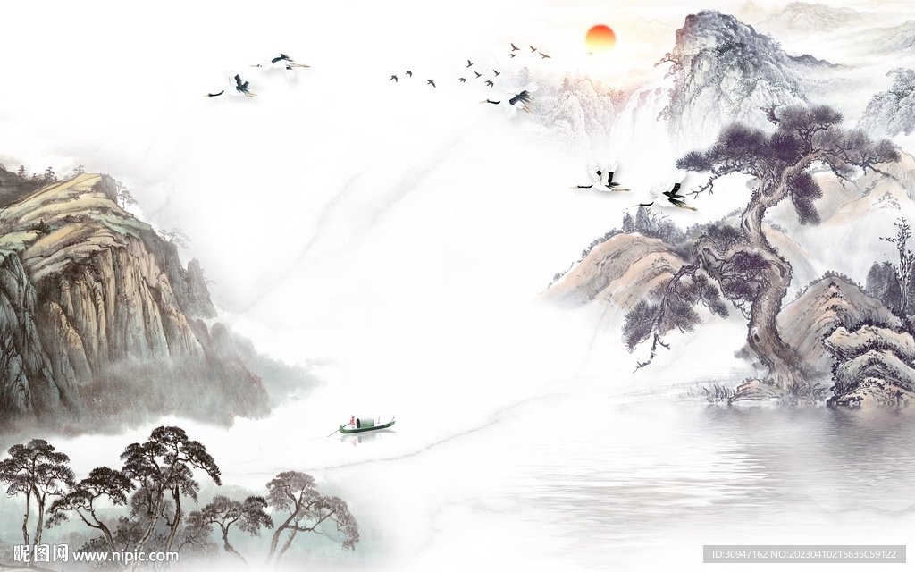 古风 高端画山水图 tIf分层