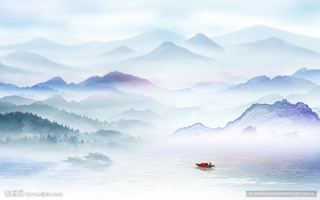 客厅 高端画山水图 tIf分层