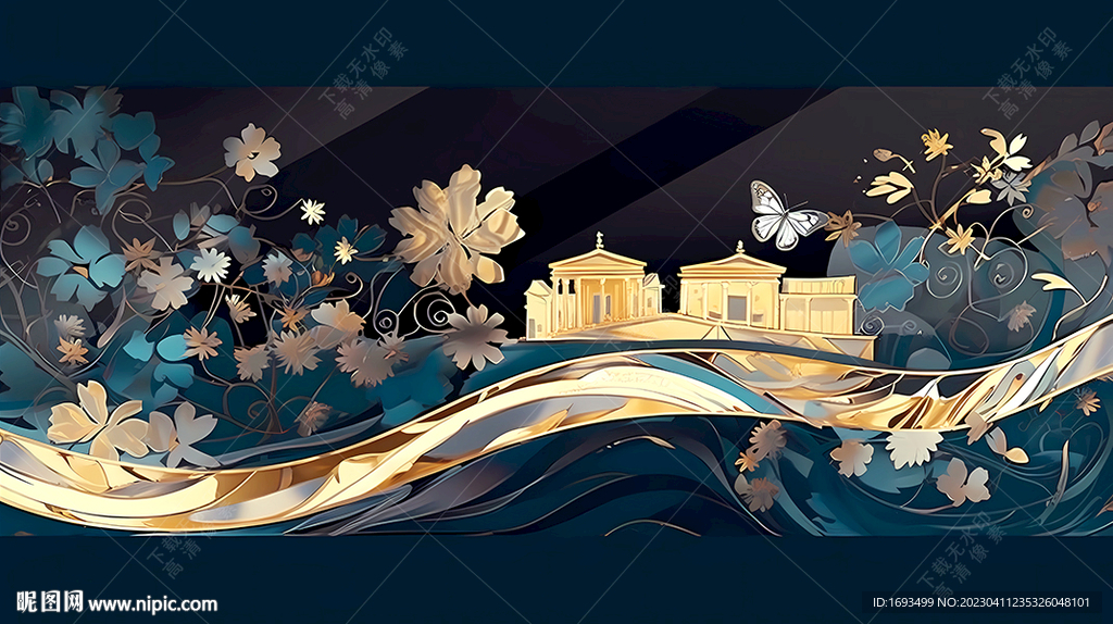 新中式地产海报背景