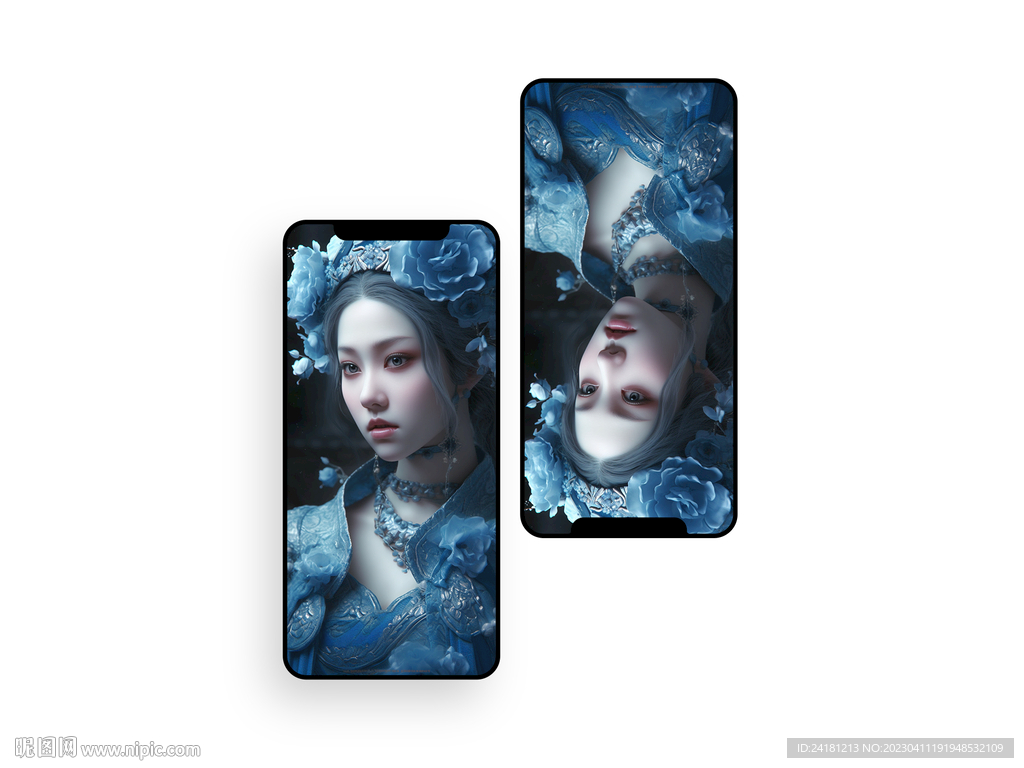 手机壁纸  插画  花神