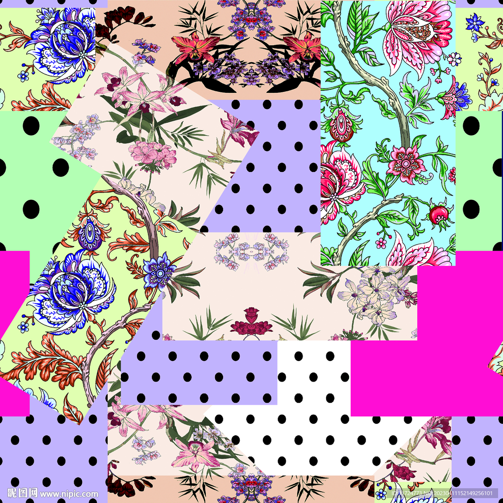 大牌  拼接   花朵   圆