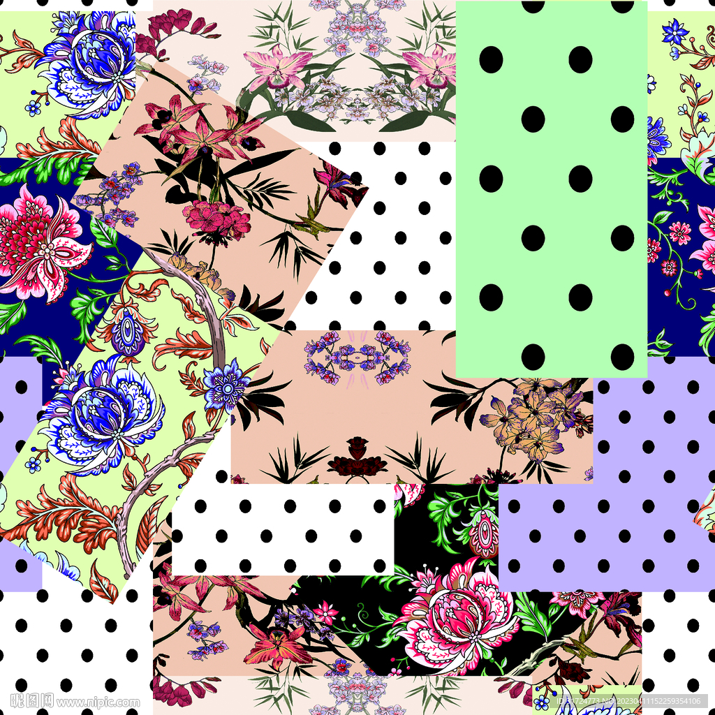 大牌  拼接   花朵