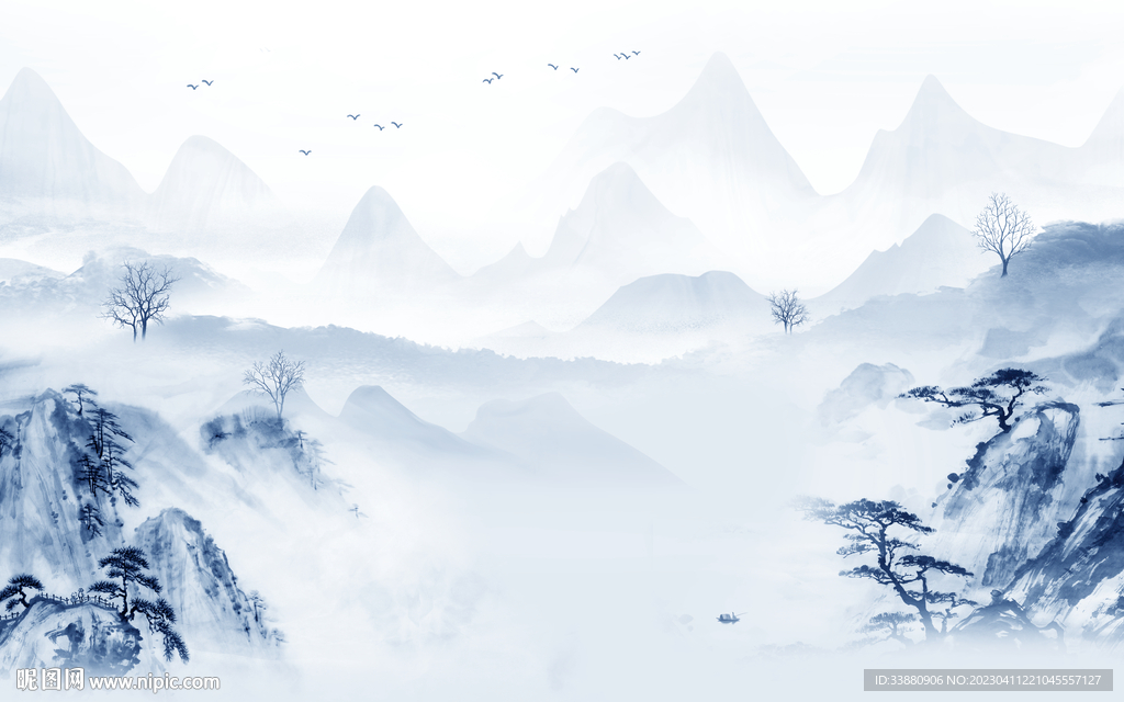 大气 现代新款山水 Tif分层