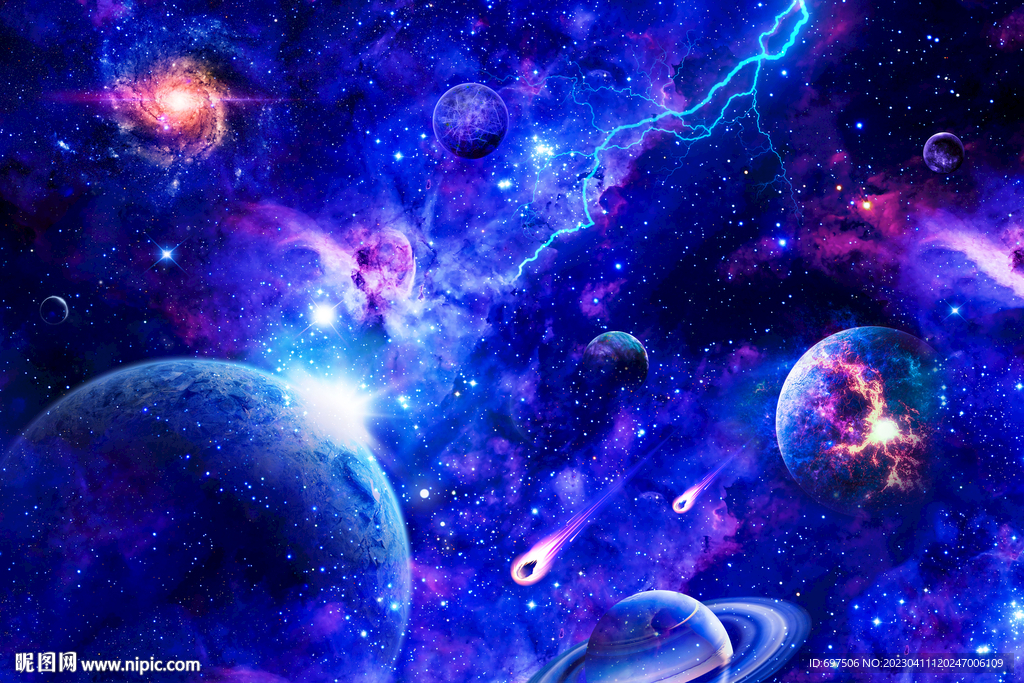 梦幻外太空星球宇宙银河星空背景