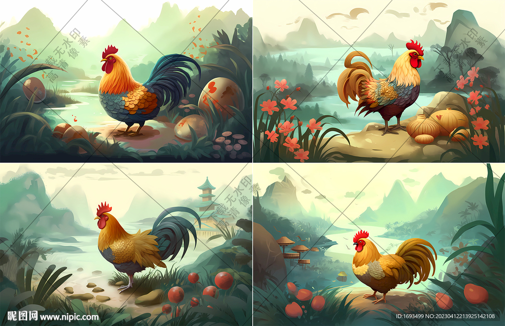 公鸡插画