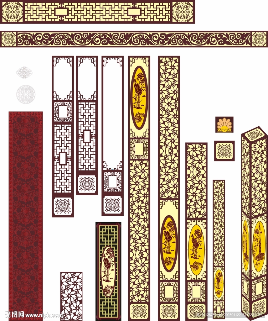 中式古典民族柱子