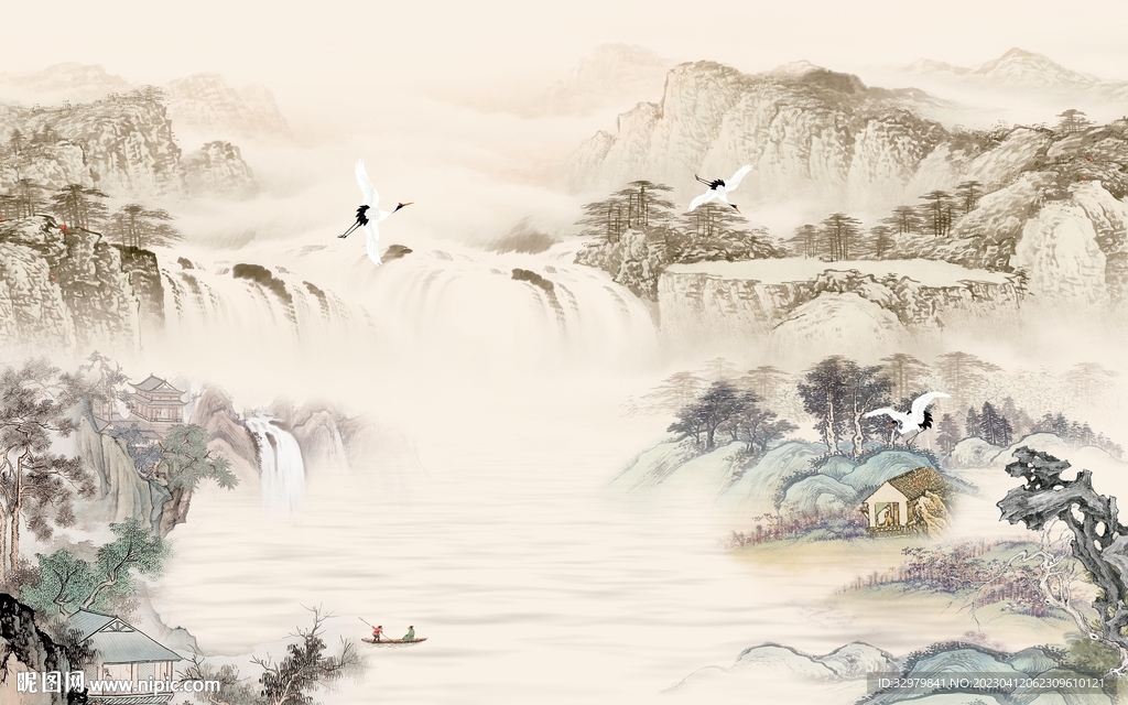 最新 高端意境山水 tif分层