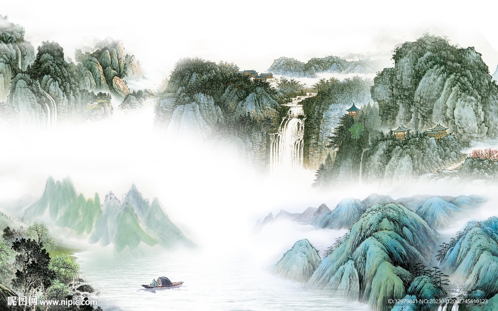 现代 高端意境山水 tif分层