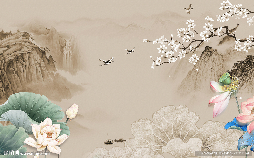 人气 高端意境山水 tif分层