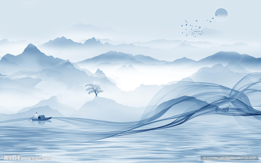 大气 高端意境山水 tif分层