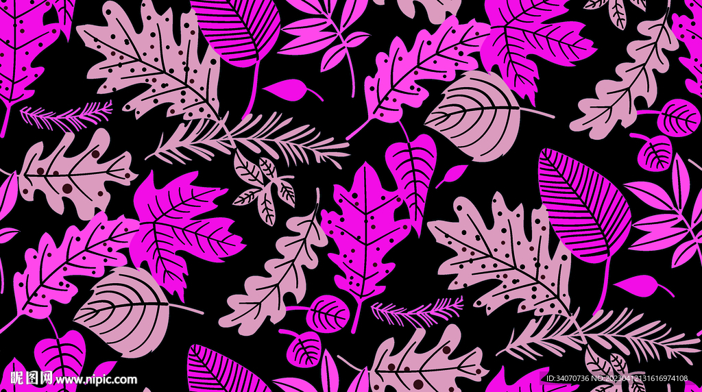 数码印花  树叶