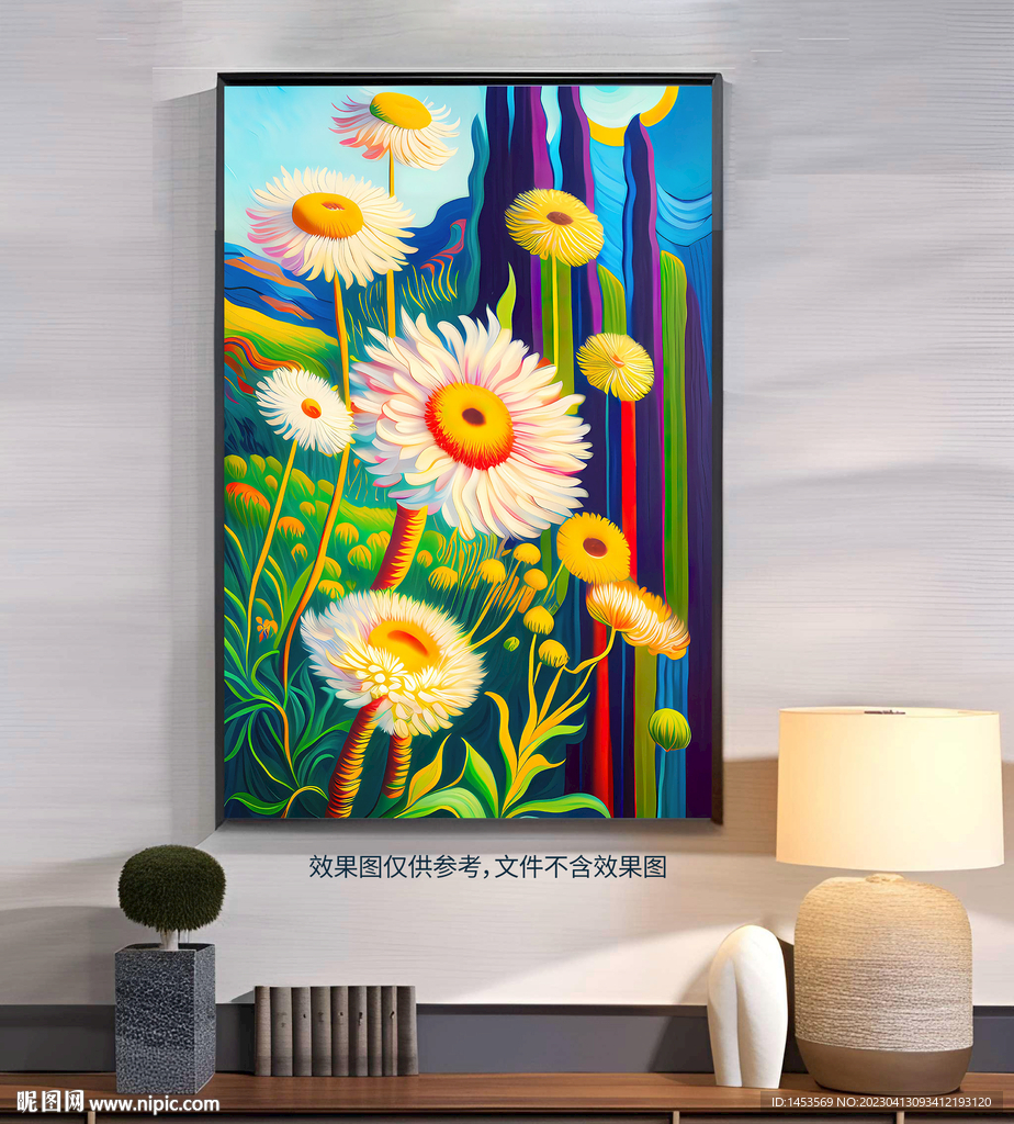 油画花卉风景画