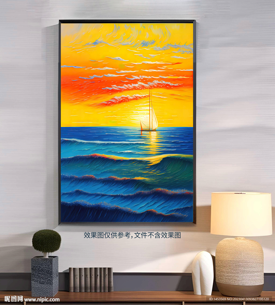 大海日出油画