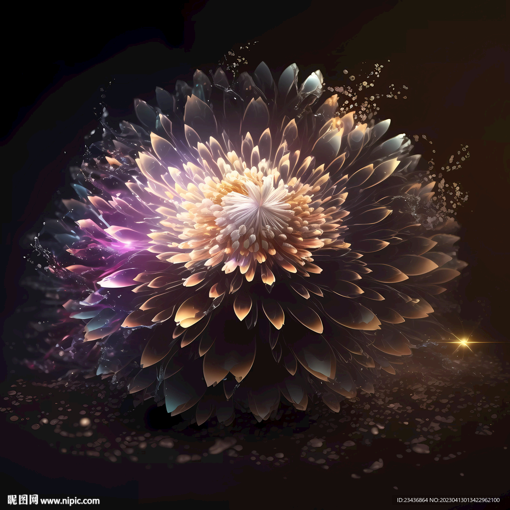 炫丽美丽的绽放的花