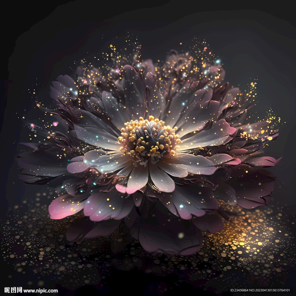 高级大气的绽放花朵