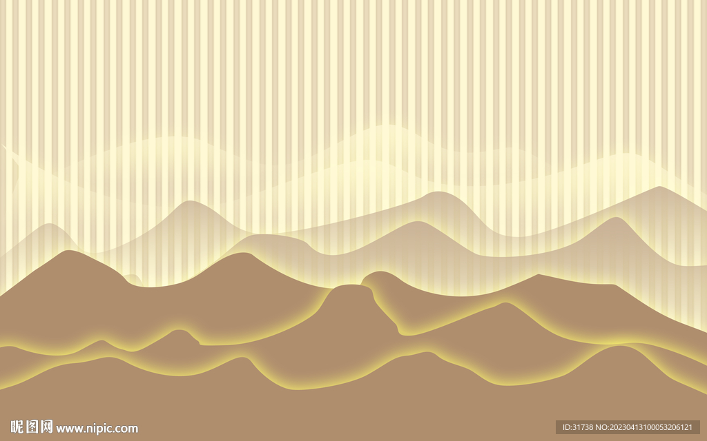 新中式山水光影立体背景墙