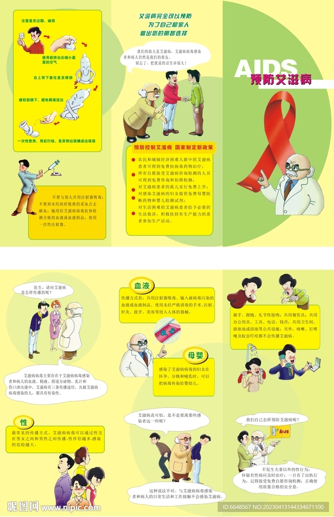 预防艾滋病三折页