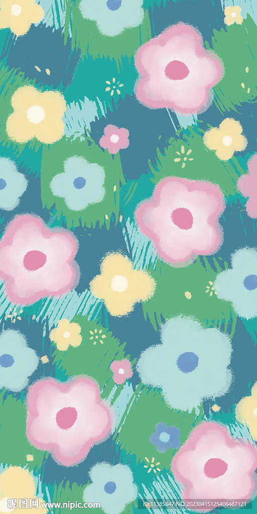 彩色花手机壳图案