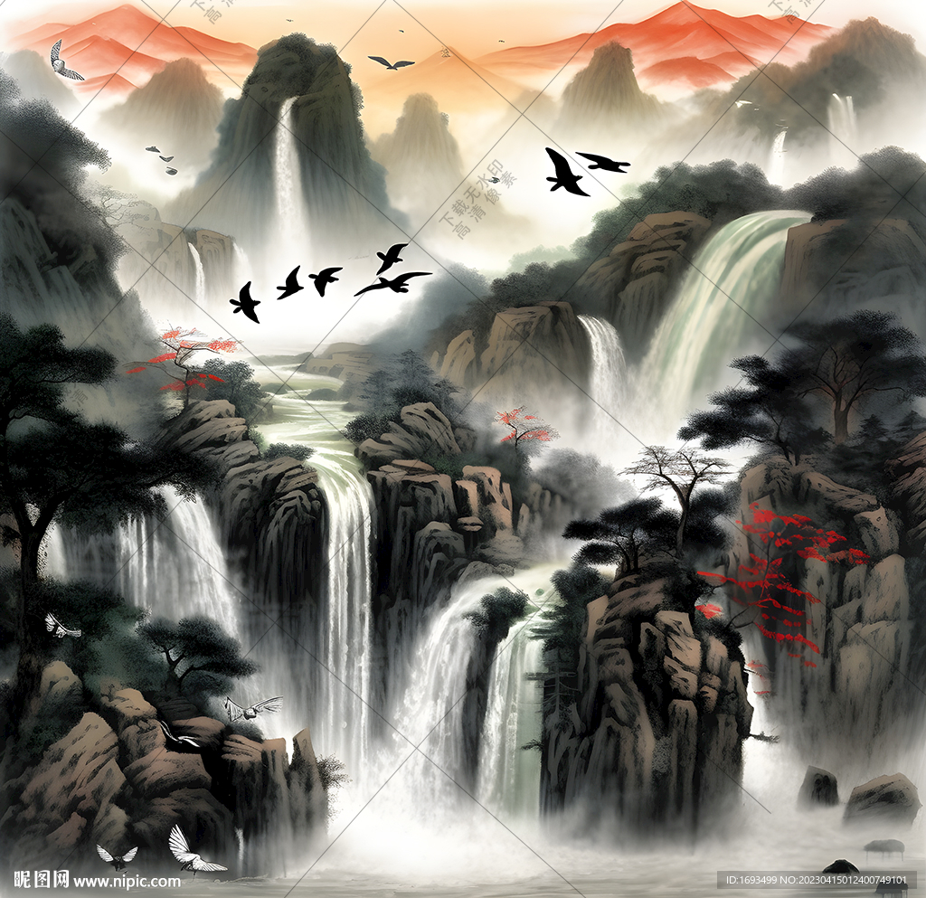 鸿图大展国画山水