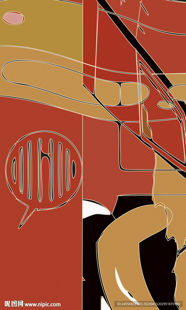 日式轻奢抽象装饰画