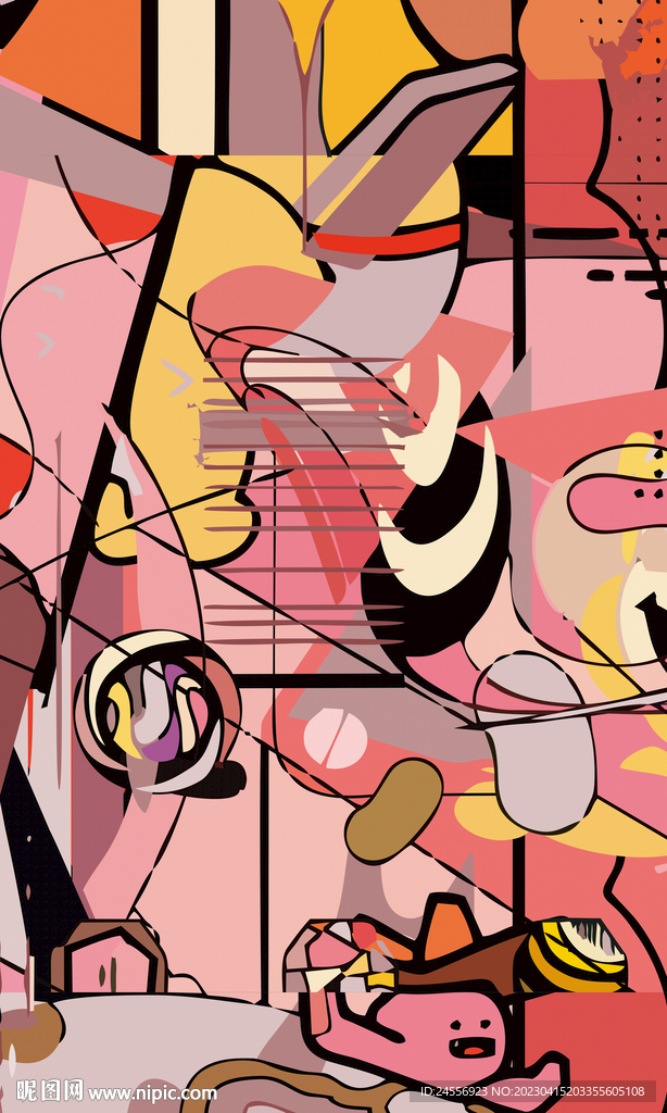 日式轻奢抽象装饰画