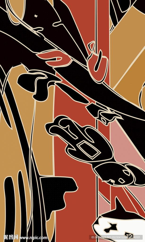 日式轻奢抽象装饰画