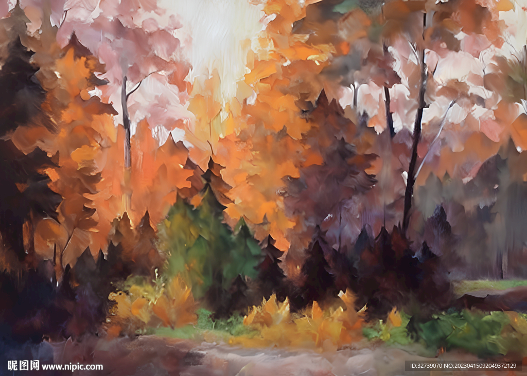 油画 秋天的色彩