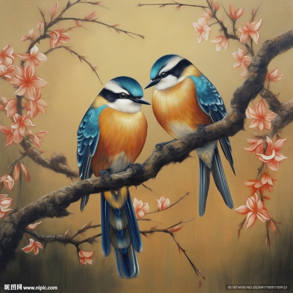 树上的鸟儿成双对