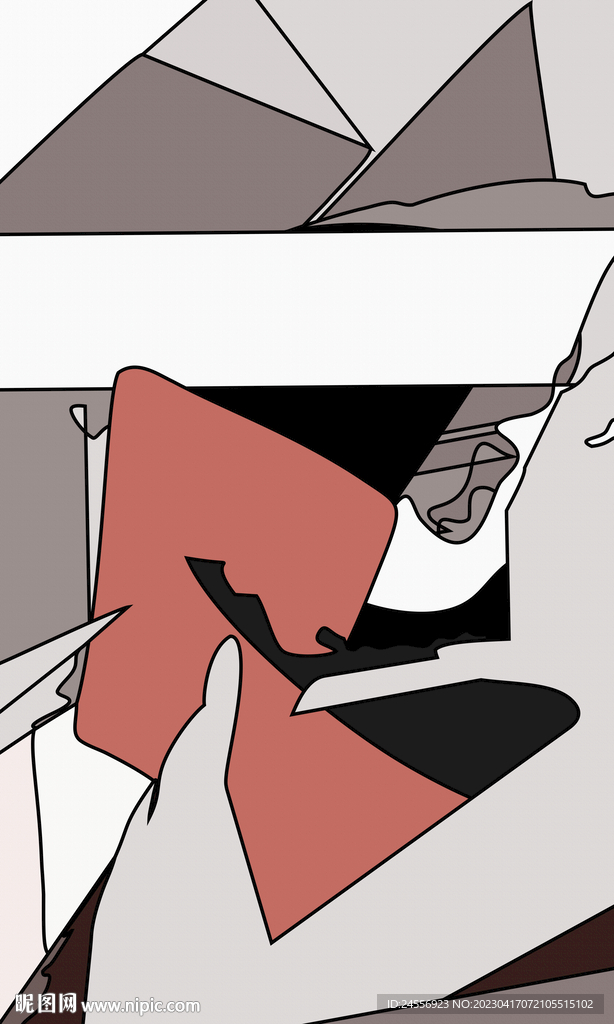 抽象色块装饰画