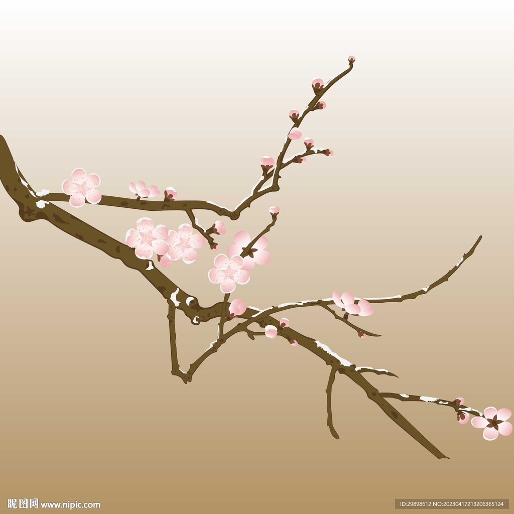 矢量图雪景图梅花背景图