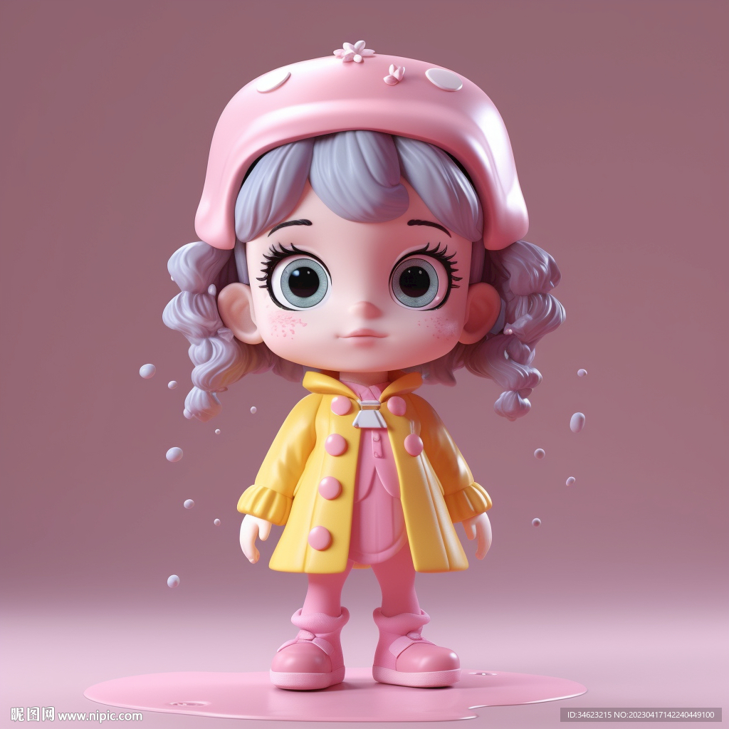 卡通风格人物小姑娘