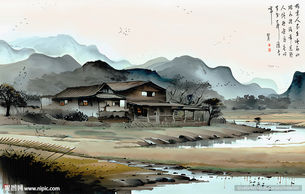 意境 水墨山水画