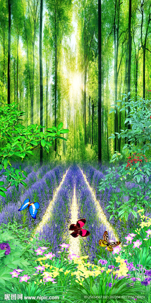 田园风景熏衣草玄关