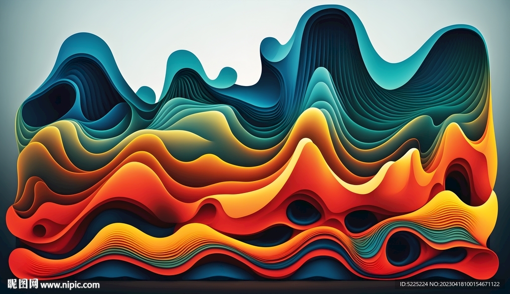 彩色动感科技曲线