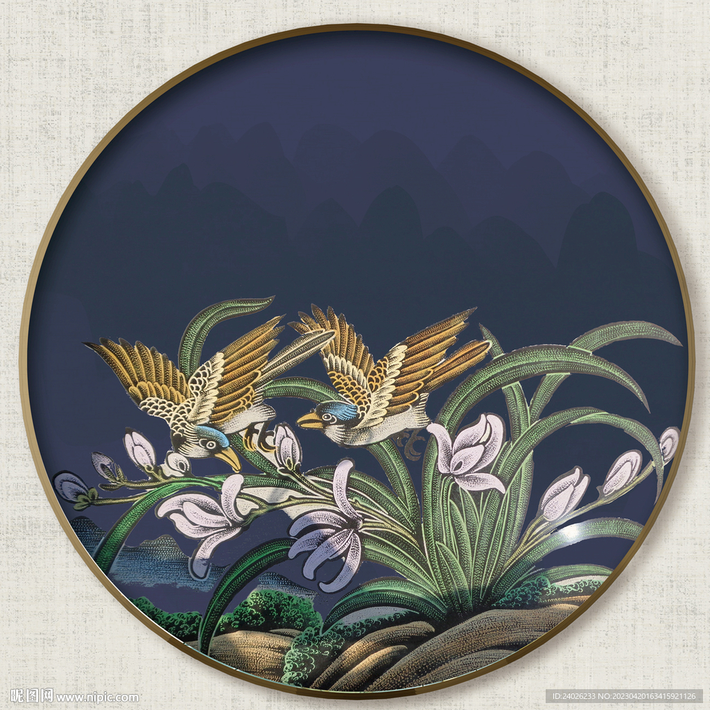 圆形兰花图