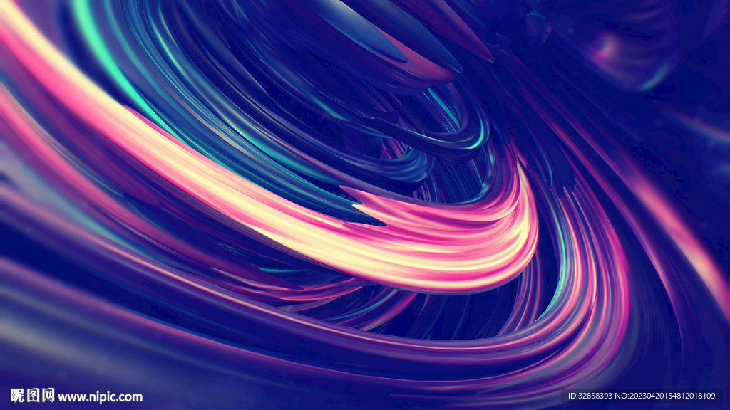 紫色炫彩线条酸性金属质感流体