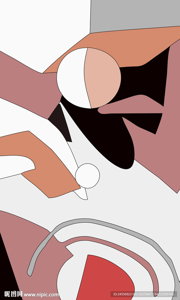 欧式抽象色块装饰画