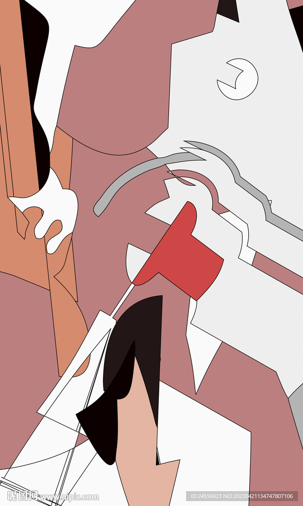 北欧抽象色块装饰画