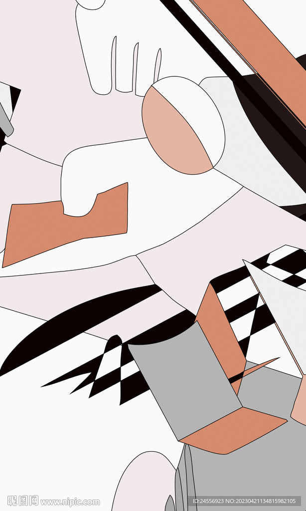 欧式抽象色块装饰画