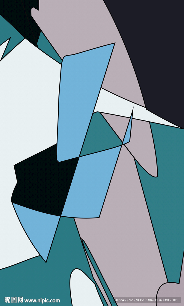 欧式抽象色块装饰画