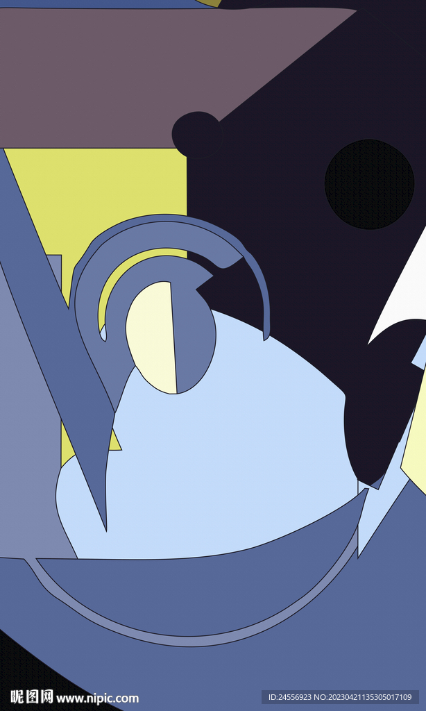 北欧抽象色块装饰画