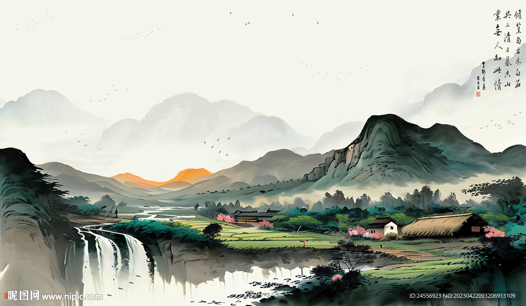 意境 水墨山水画