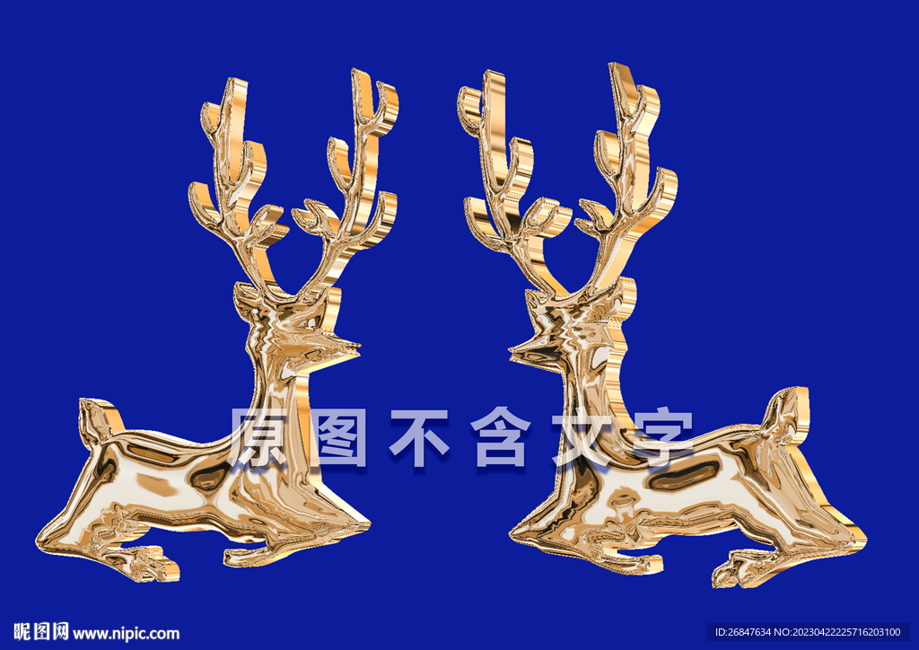 金色流体梅花鹿